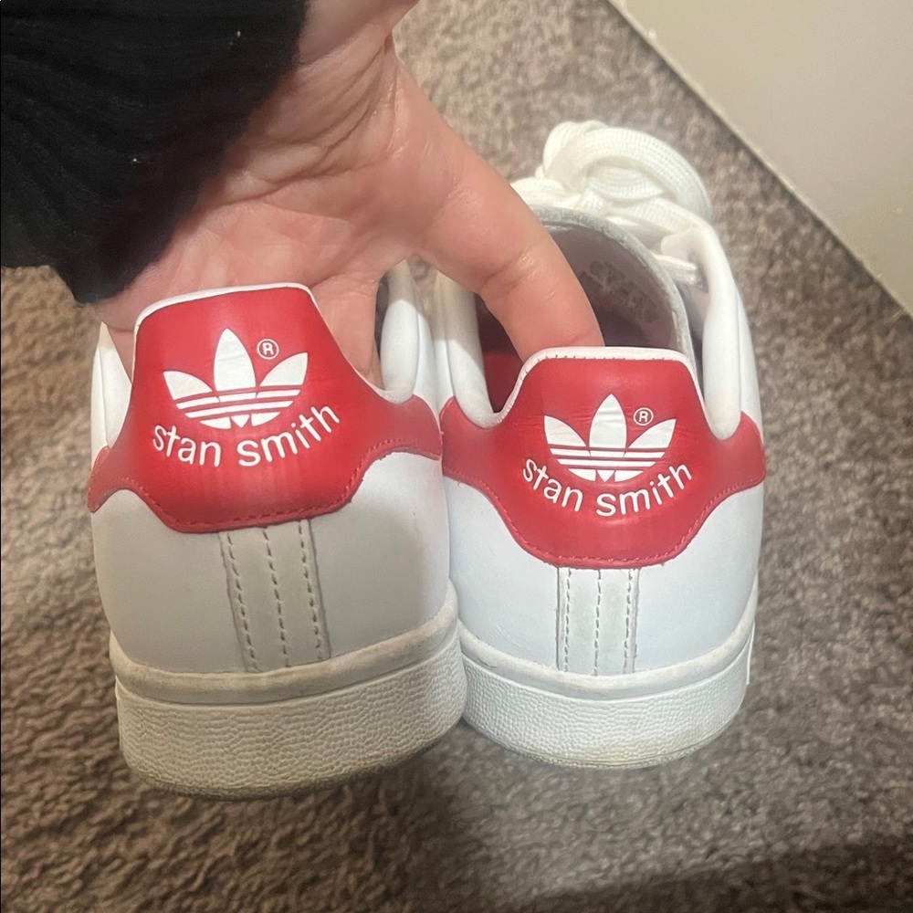 Adidas white and red Stan Smith Sneakers - Picture 5 of 10